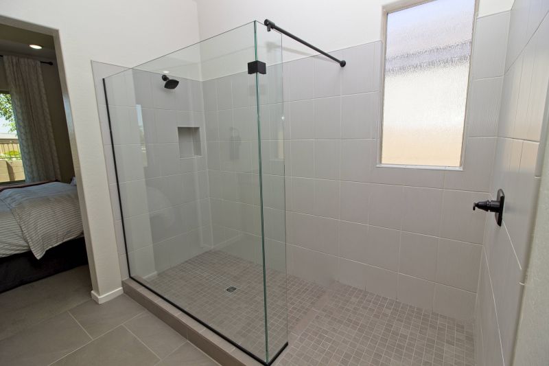 Minimalist Walk-In Shower with Glass Panels