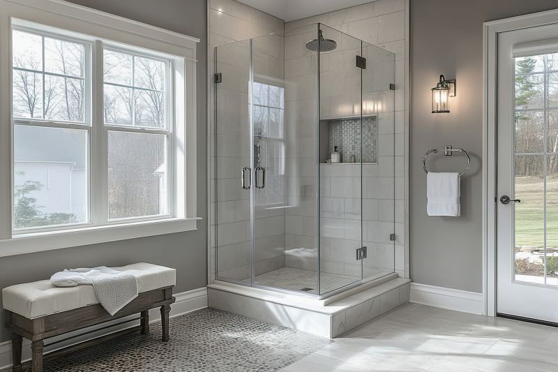Glass Shower with Storage Niches